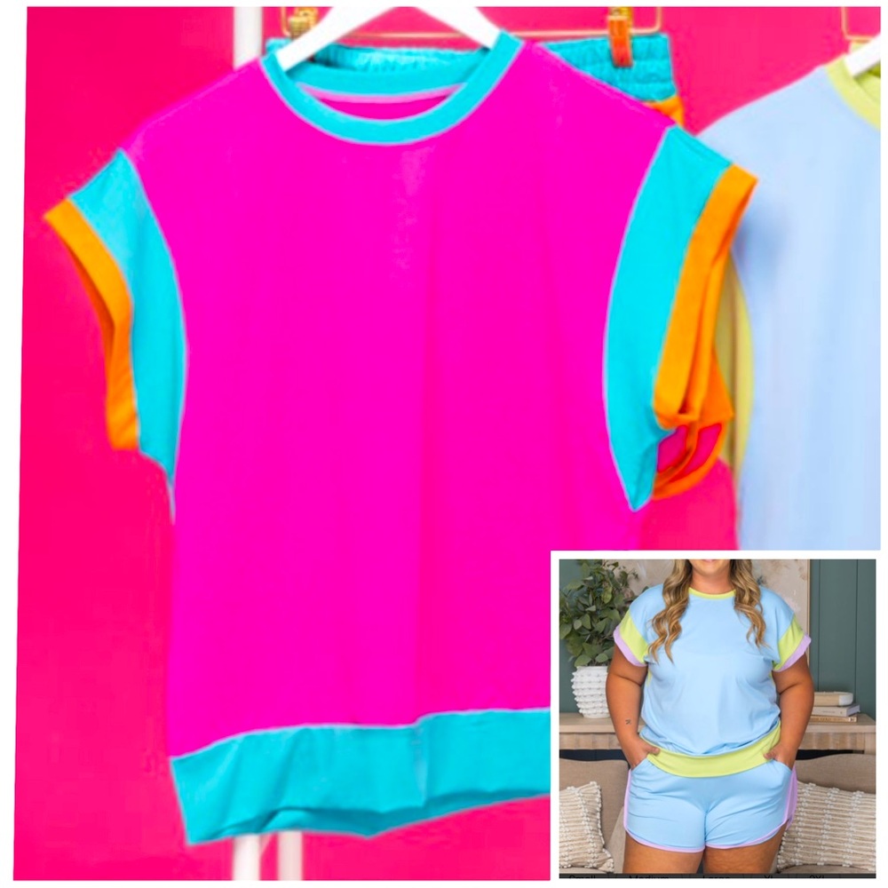 ✨NWT 2PC. Vibrant Neon Colorblock Soft Set